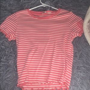 cute pink striped crop top size medium